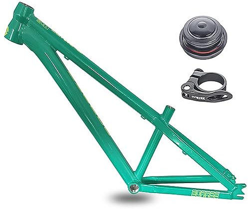 HSIRYAOHD 26er Hardtail-Mountainbike-Rahmen, 31,8 cm, Einzelgang-Rahmen, C/V-Bremse, Schnellspanner, QR, 10 x 135 mm, Aluminiumlegierung, starrer Rahmen (grün)