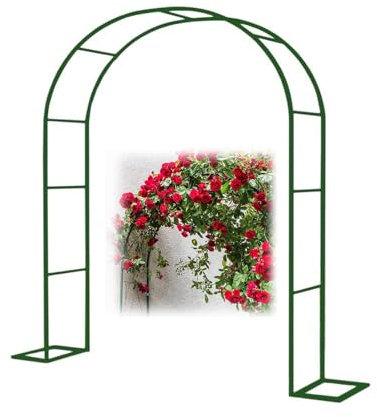 HFVUYAR Arco de jardín con Estructura de Acero, Resistente, para Rosas trepadoras, de 120 a 350 cm de Ancho, Ideal para Bodas, Color Negro, Blanco y Verde (Color: Verde, tamaño: 140 x 230 x 25 cm)