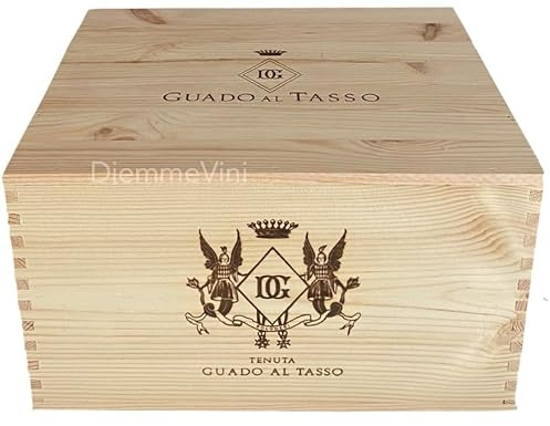 Generico Cassa in Legno Vuota Usata Guado al Tasso Antinori, Pino Massiccio, 32,5 x 28 x 18,5 cm, per 6 Bottiglie da 0,75L