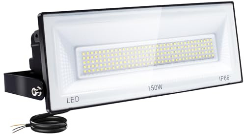 CREATESTAR 150W Faretto LED da Esterno, 18000LM Super Luminoso Proiettore Led da esterno, 6500K Luce Bianco Freddo, IP66 Impermeabile Faretti LED per Giardino, Garage, Stadio, Campo Sportivo