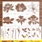 Eiapadeor Large Flower Stencils for Painting - Giant Floral Stencils for Wood Walls Fence Fabric Painting Lily Lotus Flower (10 pcs)