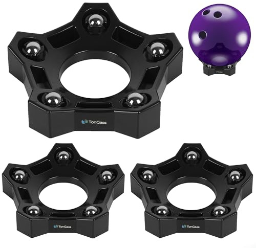 TonGass (3-Pack, Black Bowling Rotating Ball Cup, Bowling Cup Display Stand with Bearing Spinner Holder, Spare Balls Holder Spinner for Bowlings Sports Ball Display Stand Suitable for All Balls Types