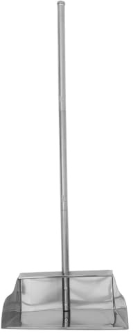 Recogedor sin Resistente de Inoxidable Basura de Acero, Plata Agacharse | Recogedor Plegable, Mango Largo Ergonómico, Uso Interior y Exterior, Agarre Cómodo