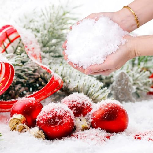 Weihnachten Kunstschnee,Fluffiger Kunstschnee,Fluffiger Schnee,Glitzernder Streuschnee,Sofortiger Schnee,Sofortiges Schneepulver,Dekoschnee Schnee,Kunstschnee zum Basteln,Dekoration,8g,6 Stücke