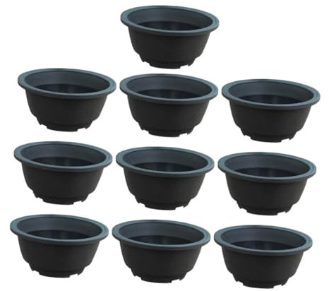Homoyoyo Macetas Redondas de Plástico Abs Fáciles de Limpiar y Mantener Paquete de 10 Unidades para Suculentas y Flores Ideales para Escritorio y Oficina