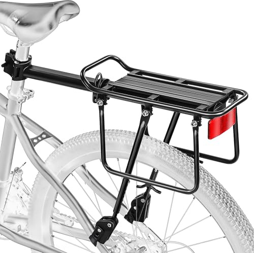YONTUO Rear Bike Rack,Bike Cargo Rack,Soft hanging pad，Large Size Protection Brackets and Reflective,Adjustable,Universal,Fit 24to 29 Bike Frames,BCR09-EU