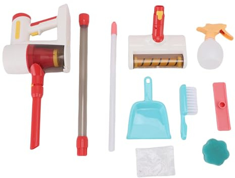 Naroote Set de Limpieza para Niños, Juguetes de Limpieza Que Incluyen Escoba Aspiradora Motorizada, Cepillos con Pulverizador, Set de Juegos de Simulación de Tareas Domésticas