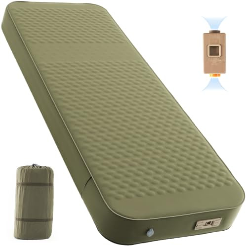 Ytaoeo Inflatable Sleeping Pad, 4 Thick Camping Mat (Green, 70x200cm) | Self-Inflating Memory Sleeping Pad with Pump, Storage bag, Camping Mattress for Camping Backpacking Hiking Car Tent