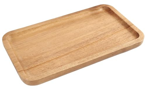 Bandeja Pequeña de Servicio de Madera de Acacia 19x10,5cm Rectangular – Mini Tabla para Sushi, Apéro, Cosméticos, Joyas, Llaves – Organizador de Cocina y Escritorio