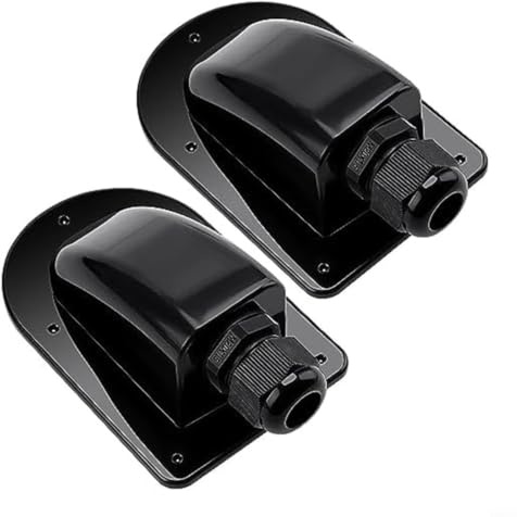 SageFurned IP68 ABS passacavo per tetto, set da 2 pezzi per solare per camper, barca, resistente alle intemperie, facile da installare, nero