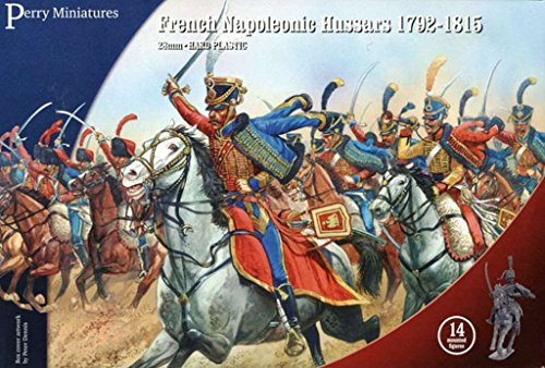Napoleonische Kriege Plastikspielzeug Soldaten Kit 28 mm Französische Napoleonische Husaren 1792-15 (14 montiert) Modellfiguren Wargaming Set