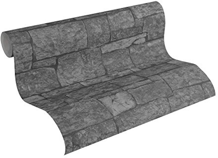 A.S. Création Vliestapete Best of Wood`n Stone Tapete in Stein Optik 10,05 m x 0,53 m grau schwarz Made in Germany 319942 31994-2