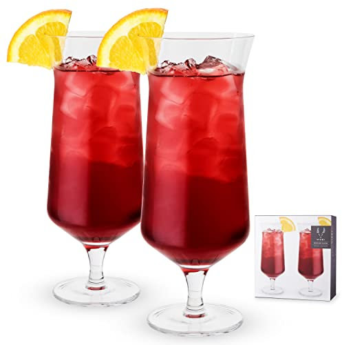 Viski 6449 Raye: Angled Hurricane Glass, Multicolour