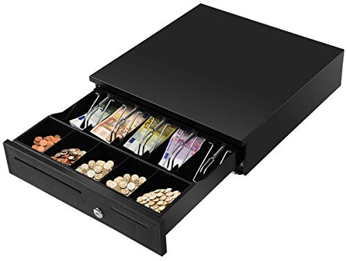 COSTWAY Cassetto Portasoldi, Cassetto Porta contanti, Cassetto per Registratore di Cassa, 5 scomparti per Monete e 5 scomparti per Banconote, 40,5x42x10cm