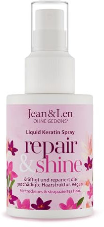 Jean & Len Liquid Keratin Spray, mit Phyto-Keratin Bausteinen & Proteinen, pflegt geschädigtes Haar, duftet nach Sandalwood und Silk, ohne Parabene und Silikone, vegan, 100 ml (1er Pack)