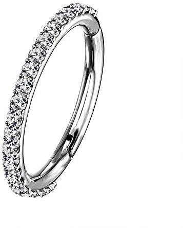OUFER 16G Rostfreier Stahl Knorpel Ohrringe Fünf Petal Clear CZ Blume Tragus Helix Earrings Knorpel Ohrstecker