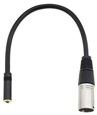 The Lord of the Tools Mini-Jack 3.5mm 1/8 inch Stereo TRS Female Socket to 3 Pins XLR Male Plug Audio Adapter Converter Cable Line 0.3M/1Ft Wires Black