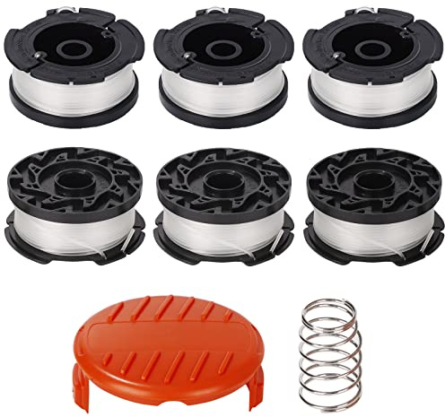 6 Pack A6481 A6485 Fadenspule für Black Decker Rasentrimmer STC1820CM STC1820PC STC1820EPC STC1840EPC ST5530 ST1823 GLC1823L20 (6 Pack +1 copertura + 1 molla)