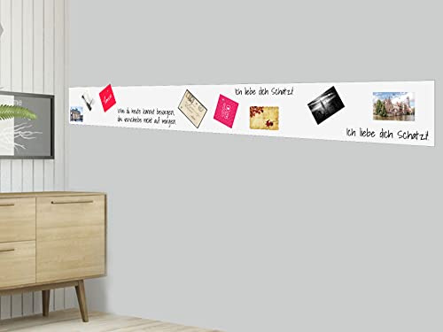 Magnetband weiss Whiteboardfolie | 20 Formate | selbstklebend & magnetisch | Eisenfolie | Magnetwand | Ferro Whiteboardfolie | Pinnwand | Farbe: Weiss (200x30cm)