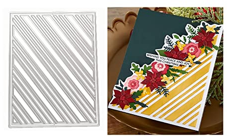 Qoiseys Diagonaler Hintergrund Metall Stanzschablone Die Stanzen Basteln Prägeschablone, Stanzungen für DIY Scrapbooking Fotoalbum Dekoratives Papier Basteln Prägeschablone
