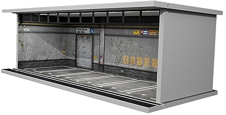 Fonowx Vitrina de Coche Modelo Fundido a Escala 1/64 con Luces, Vitrina de Garaje para coleccionistas de Modelos, Almacén
