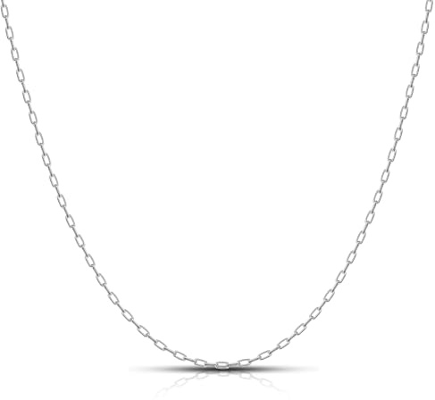 Gacimy 925 Sterling Silver Tone Paperclip Necklace for Women, 1.8mm Thin 14K Sterling Silver Plated Necklace for Women, 22 Inches Silver Chain, 22 Length with 2 Extension Chains