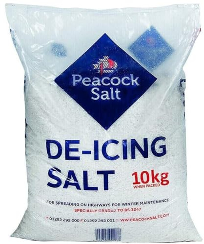Lizaa 10kg White De-Icing Salt - Grit for Snow, Ice, and Rock - Clear Driveway, Road, Pathway, Steps - Winter Safe