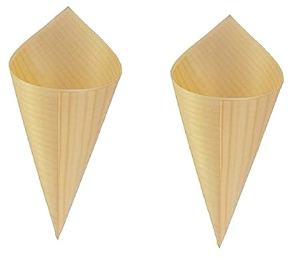 Amosfun 50 Stück Einweg Eisbecher Biologisch Abbaubar Dekorative Spitze Kegelbecher für Hochzeit und Catering Events