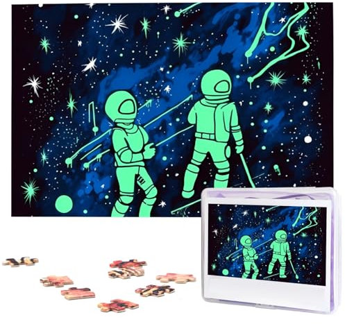 KHiry Puzzles 1000 Teile personalisierte Puzzles leuchten im Dunkeln Fotopuzzle anspruchsvolles Bildpuzzle für Erwachsene Personaliz Puzzle mit Aufbewahrungstasche (74,9 x 50 cm)