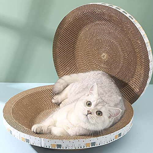 TAOLE 2 Kratzpappe Für Katzen,Ovales Runde Lounge Kratzbrett Katzenkratzschale Schutz Von Möbeln Couch Kratzpappe Für Katzen Bett, Katzen Kratzmöbel Für Couch Trainings Spielzeug