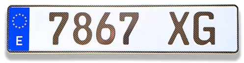 TA TradeArea Placa de matrícula Aspecto Deportivo de Carbono Fabricada según Sus Deseos