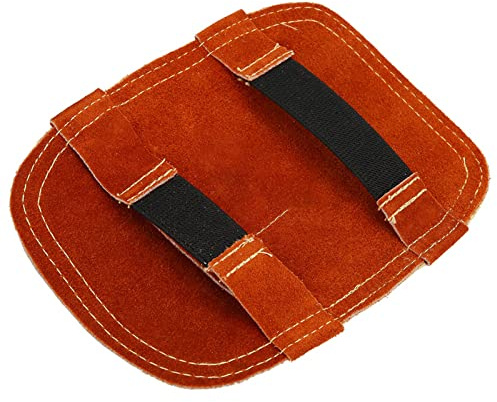 Yctze Coussinet de Soudage Arrière en Cuir aluminisé avec Bouclier Thermique, Cuir de Vache Fendu pour la Protection des Bras, adapté pour Veste Noire de Soudeur, Casquette,