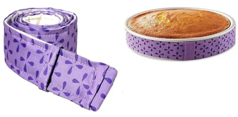 2 Pieces Baking Cake Strips, Adjustable Baking Even Strips Absorbent Thick Cotton Tray Protection Strap Cake Pan Strips with 1 Cake Piping Bag; for Cake Decorating Baking Tools Baking Cake Strips