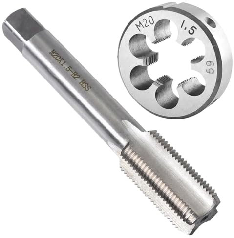Teocpai Metric Tap and Die Set M20 x 1.5mm HSS Machine Thread Tap and Alloy Steel Round Die Right Hand…