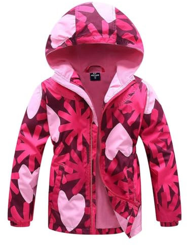 Kinder Mädchen Wasserdicht Jacke Übergangsjacke Fleecefütterung Wanderjacke Softshelljacke Thermo-Regenjacke Regenjacke Mädchen Übergangsjacke Mädchen