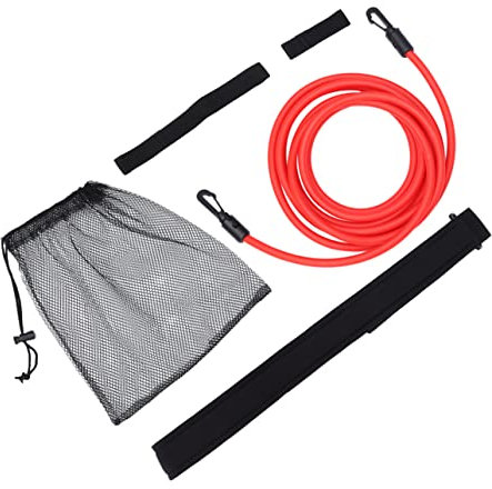 YWZQWJBC 1 Set Bungie Cord Schwimmwiderstandsgürtel Stationärer Schwimmgürtel Schwimmgürtel Bungee Statisches Schwimmen Stationäres Schwimmset Schwimmwiderstandsgürtel Rot Einstellbare Ausrüstung