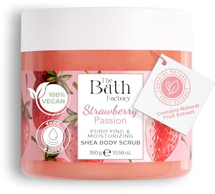 The Bath Factory Body Scrub Exfoliator, Vegan Body Scrub with Shea Butter, Jojoba, Baobab & Avocado Oils, Exfoliating Scrub and Shower Exfoliator Scrub for Smooth, Soft-Feeling Skin