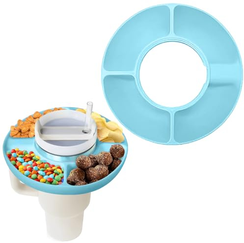 KOLZEMV Metallic Silicone Snack Bowl for Stanley 30oz/40oz Cup, 40 oz Capacity, Reusable, Dishwasher & Microwave Safe, Perfect for Snacks & Drinks on the Go