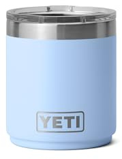 YETI Rambler 10 oz Stackable Lowball 2.0, Vacuum Insulated, Stainless Steel with MagSlider Lid, Big Sky Blue