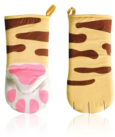 PLLDVEFD 2 Pieces Cat Claw Insulation Gloves, Creative Cartoon Gloves, Kitchen Insulation Gloves, Baking Accessories, Oven Gloves.