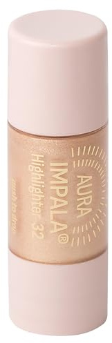 IMPALA Flüssig-Highlighter AURA | Für Gesicht und Körper | Aufhellender, hervorhebender und modellierender Effekt | Schwerelose, seidige Textur | Farbe Goldener Sand 32 | 9 ml
