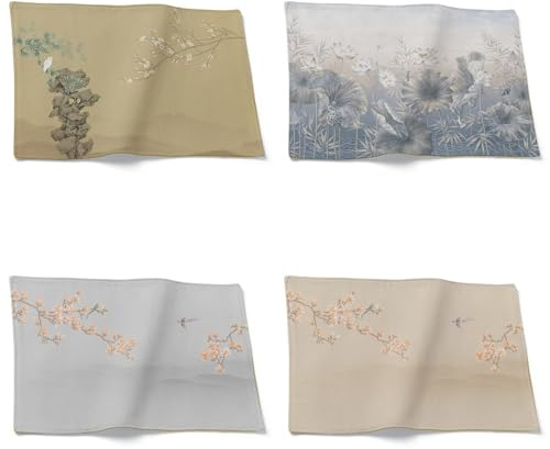 CEVAN Sottopiatti Battesimo Tovagliette Ospiti Set di 4, Tovaglietta in Stoffa Personalizzata Salviette Fissan Ristorante, caffè, Picnic All'Aperto, 32x42cm