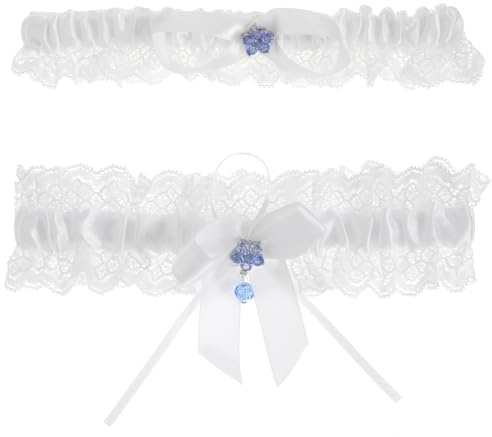 1 Parr - Liga blanca para novias, liga de boda con encaje blanco, liga de novia, liga de boda, bandelettes, regalo para novia, fiesta, compromiso