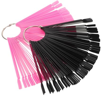 Beavorty 200 Stück Nagelmuster Nagelkunst-Anzeigetafel Präsentationsbuch für Nagelfarben Schmuck-Display-Karte Nagelkunstplatte Farbkartenfach für Nägel Nagellackschale Metall