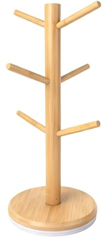 Mug Holder Tree, Coffee Cup Holder with 6 Hooks, Tea Mug Tree for Counter | 360° Rotating Cup Stand for Countertop, Coffee Bar Accessories, Kitchen Decor Organiser