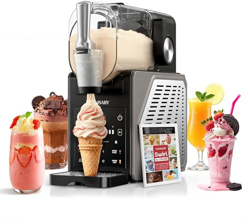 Slush Maschine – 2,5 L Eismaschine & Slushie Maschine für Zuhause, mit LED-Display, 6 voreingestellten Programmen für Eiscreme, Frappés, Milchshakes, automatischer Reinigung (Black) (Black)