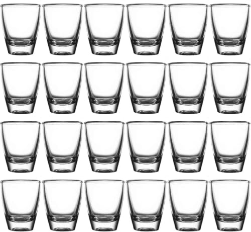 SVUPUE Snapsglas, äggformade snapsglas, tequila shotglas-set, robusta glasburkar av glas, shotglas för ouzo, tequila, vodka, likör, 35 ml, 24-pack