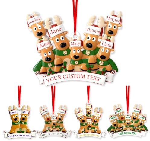 Weihnachtsbaum Anhänger mit 2/3/4/5/6/7/8 Familiennamen Weihnachtsdeko Weihnachtsbaum anhänger personalisiert 2025 Personalisierte Weihnachtskugeln Christbaumschmuck Anhänger