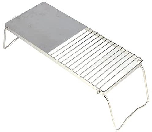 HWGING Support de Gril, Table de Gril Pliante, Support de Cuisson Extérieur Pliant Multifonctionnel en Acier Inoxydable pour Barbecue, Grill, Voyage de Camping