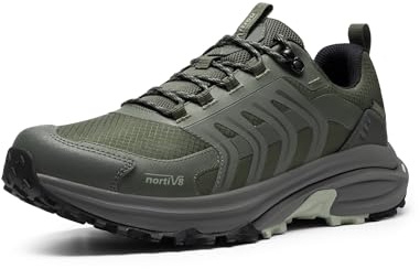 NORTIV 8 Zapatilla Trekking Senderismo Hombre Impermeable | Tecnología 4-en-1 Rebote, Ligero y Cómodo, Protección Impermeable, Tracción Todo Terreno, Indoor y Outdoor